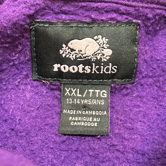 Roots Hoodie Sweater Girls XXL Size 13-14 Purple Kids Joggers Comfortable Girls - Picture 5 of 7
